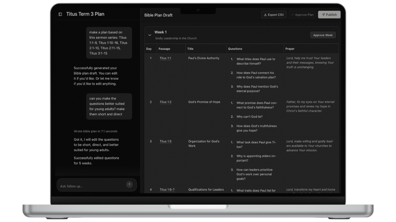 Trellis Bible Plan Creation Interface